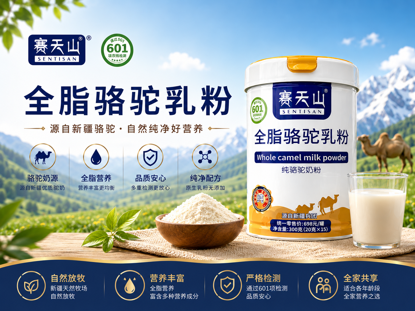赛天山全脂骆驼乳粉